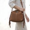 sac noémie en daim camel à franges
