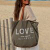 sac de plage preston love toile recyclée confectionné entièrement à la main