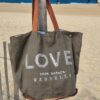 sac de plage preston love toile recyclée confection entièrement à la main pièce unique vintage