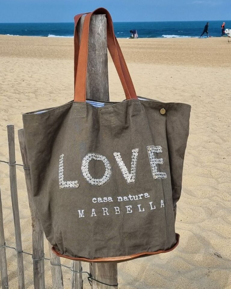sac de plage preston love toile recyclée confection entièrement à la main pièce unique vintage