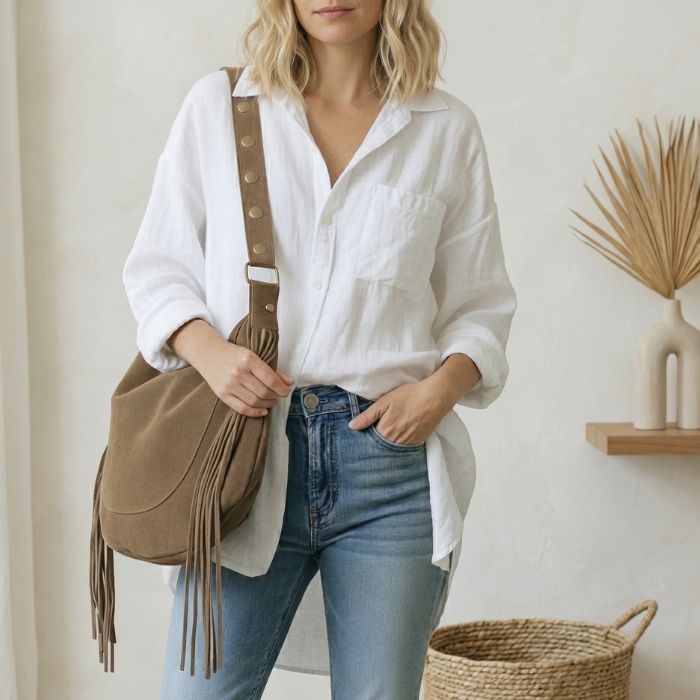 le daim et les franges le duo gagnant pour une allure effortless