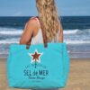 sac cabas de plage xl bleu caraïbes