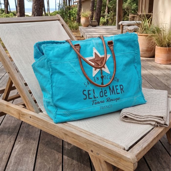 sac de plage terre rouge sel de mer