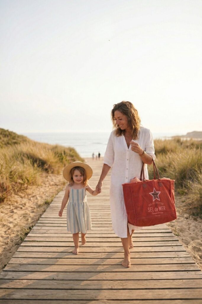 sac de plage xl sel de mer rouge piment