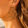 boucles d'oreilles tournesol email