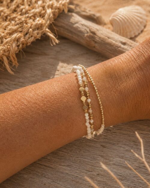 bracelet multirang nacre & perles