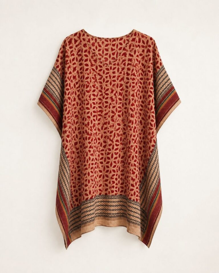 caftan imprimé rouge foncé
