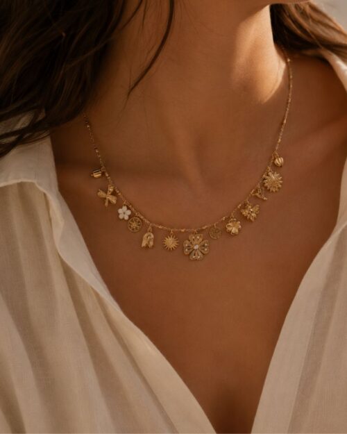 collier acier inoxydable breloques chance Mile Mila