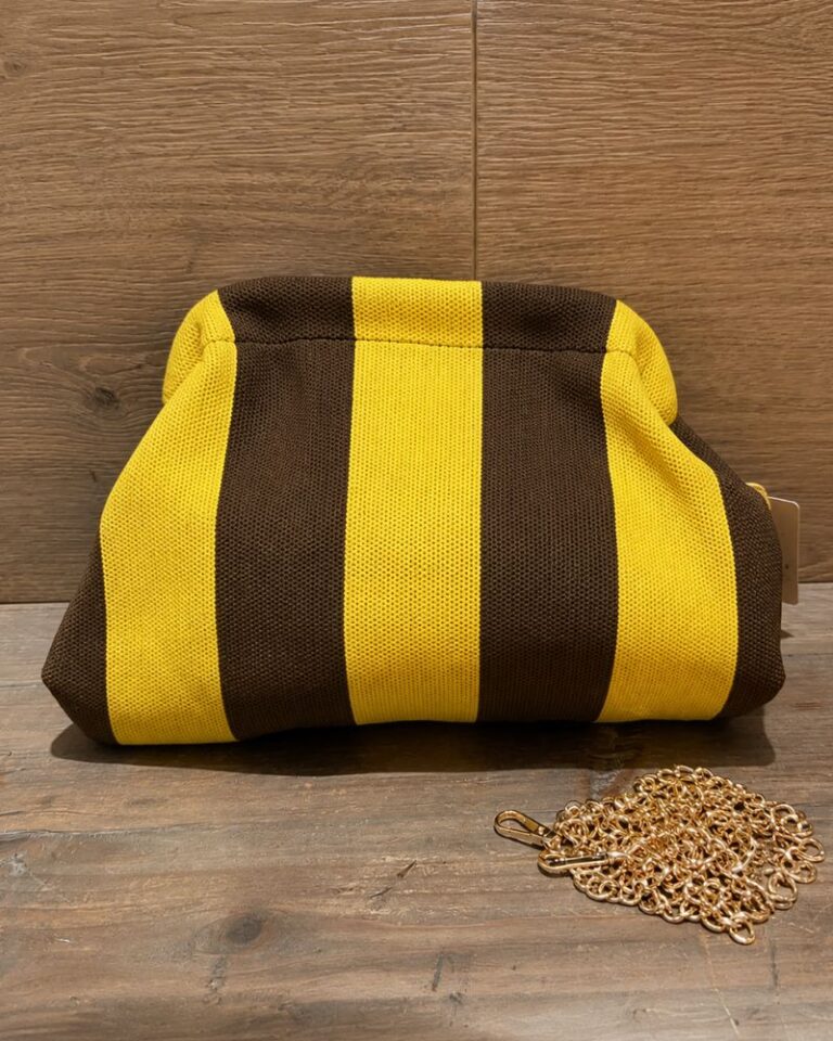 pochette sunset rayure choco & jaune