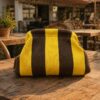pochette sunset rayure choco & jaune