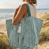 sac de plage santocha en coton couleur turquoise