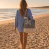sac de plage oversize billie toile recyclée confectionné à la main style unique