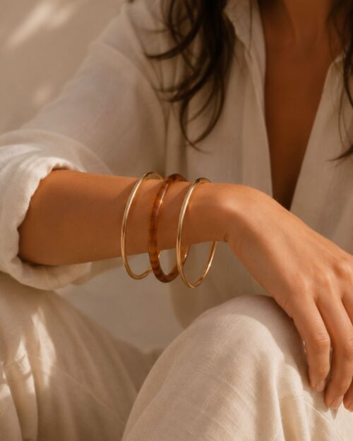 trio de bracelets joncs trio de bracelets joncs mile mila bijoux acier et résine