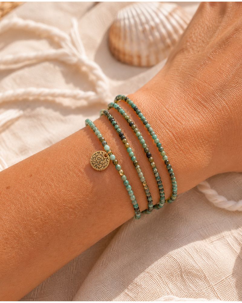 bracelet multirang turquoise africaine