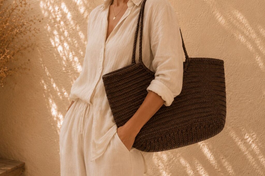 sac cabas en cuir tresse zosha collection