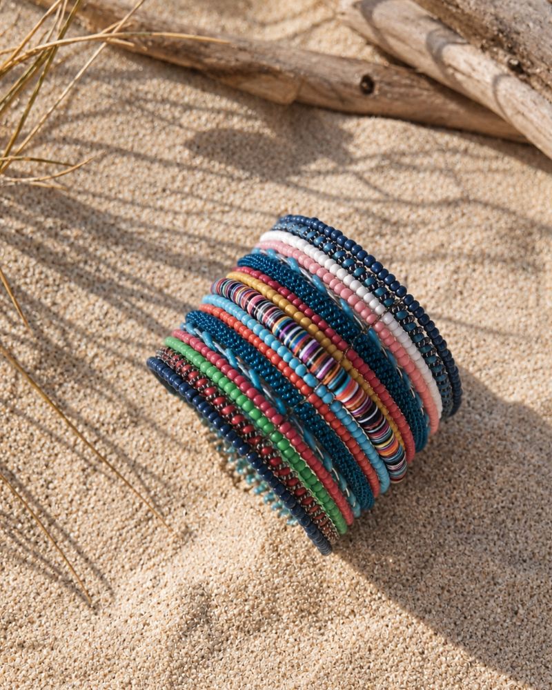 bracelet manchette multicolore